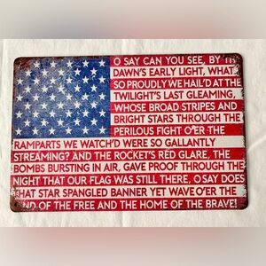 NEW Rustic American Flag Metal Novelty Plate – Star-Spangled Banner